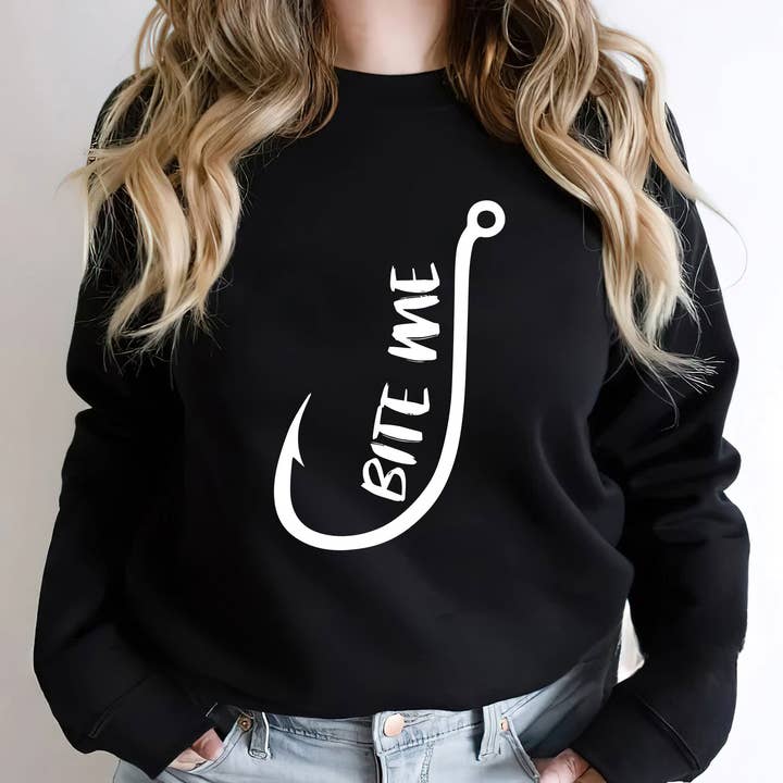 Hook Bite Me Fishing Sweatshirt, Fisher Fishing Shirt for wholesale by EagleAceApparel