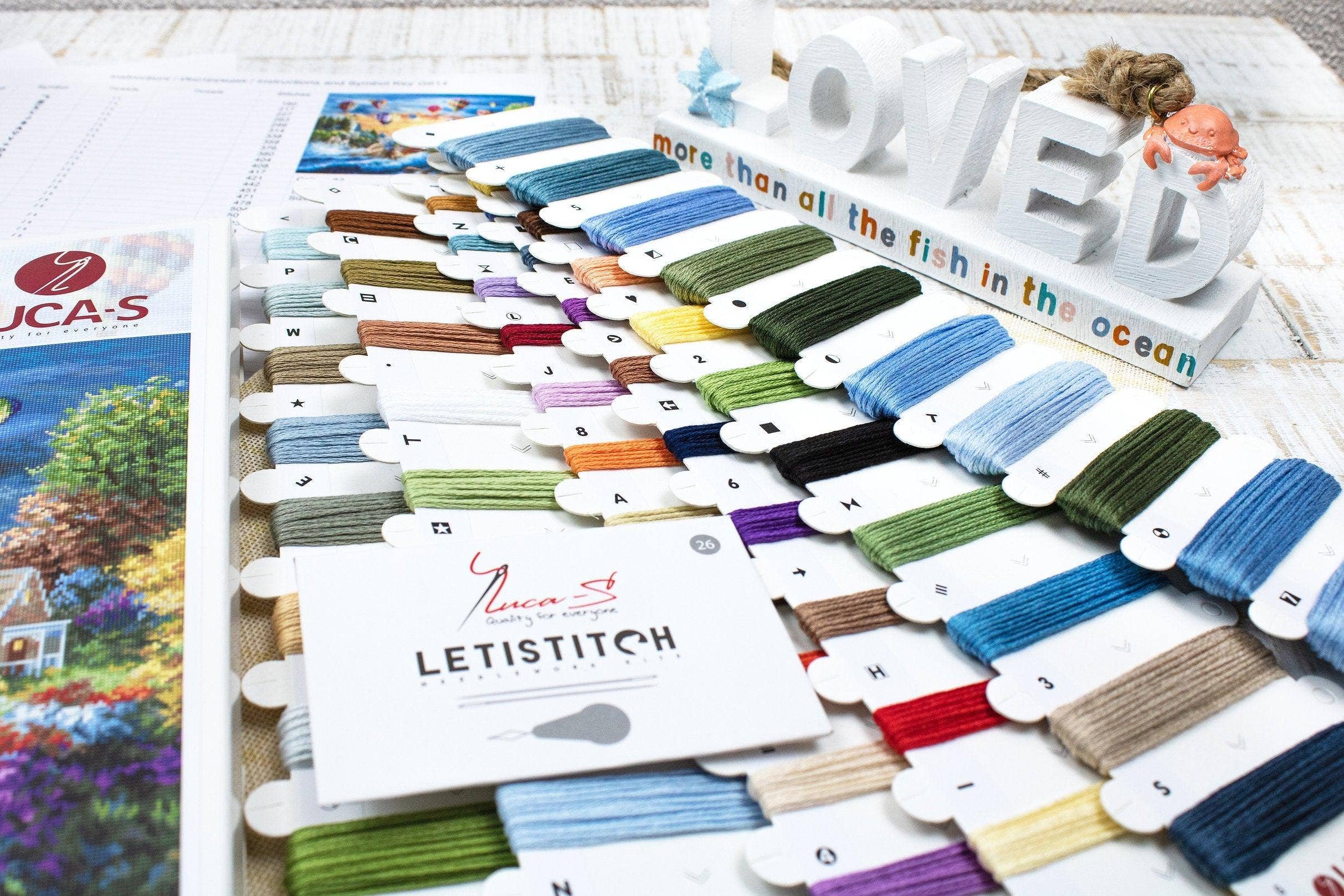 Luca-S – Großhandel Kreuzstich-/Stickzubehör – Kreuzstichset Luca-S Gold - Ballons über Sunset Cove, B6147