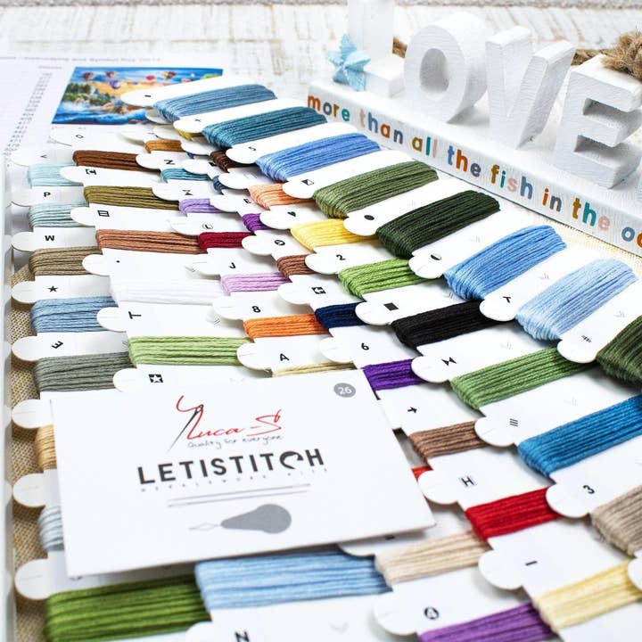 Luca-S – Großhandel Kreuzstich-/Stickzubehör – Kreuzstichset Luca-S Gold - Ballons über Sunset Cove, B6147