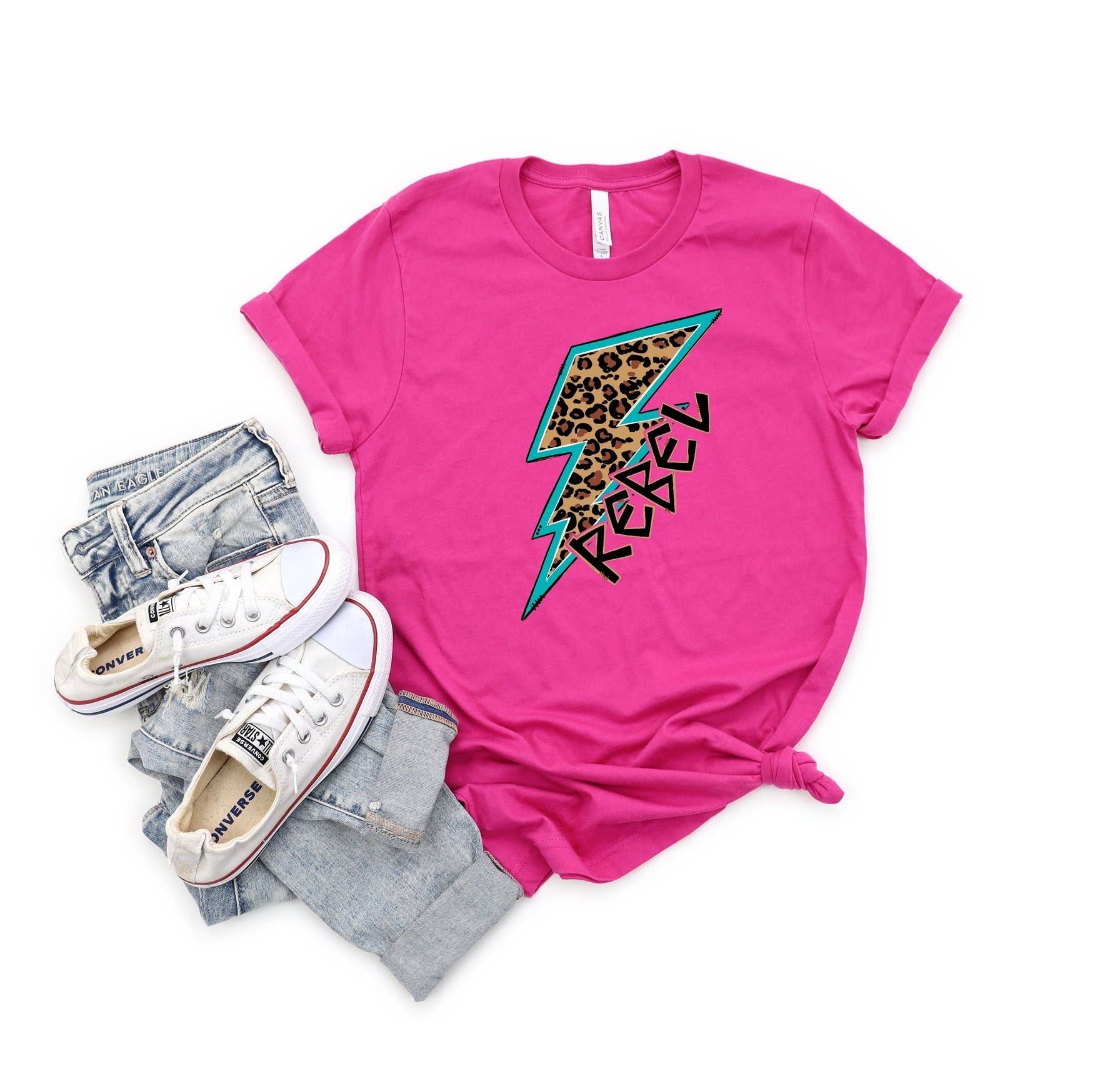 Simple Tymes - Wholesale Screen Printed T-Shirt - Women's - Rebel Lightening Bolt Printed Tee