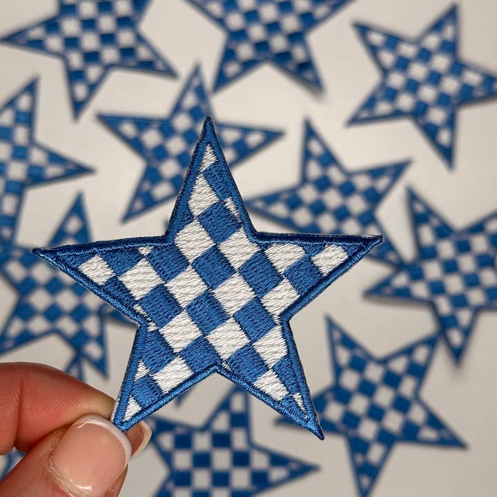 Aloe and Milk Boutique - Wholesale Patch - Checkered Star patch, game day patch, dance, cheer patch8