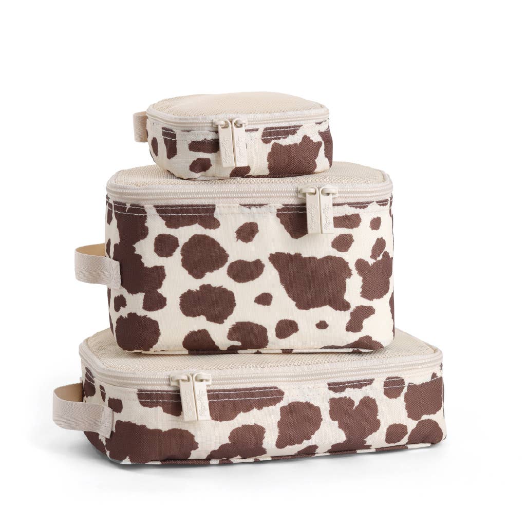 Itzy Ritzy - Wholesale Packing Cube - Giddy Up! Cow Print Pack Like a Boss™ Packing Cubes0