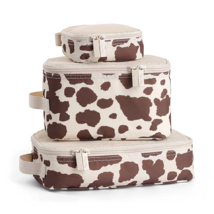 Itzy Ritzy - Wholesale Packing Cube - Giddy Up! Cow Print Pack Like a Boss™ Packing Cubes0