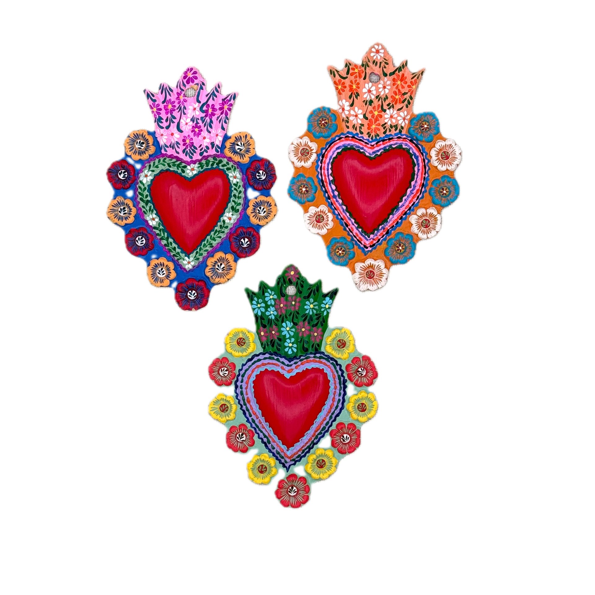 Tesoros Trading Company - Wholesale Wall Accent - Hand Painted Red Heart Small , Peru 2