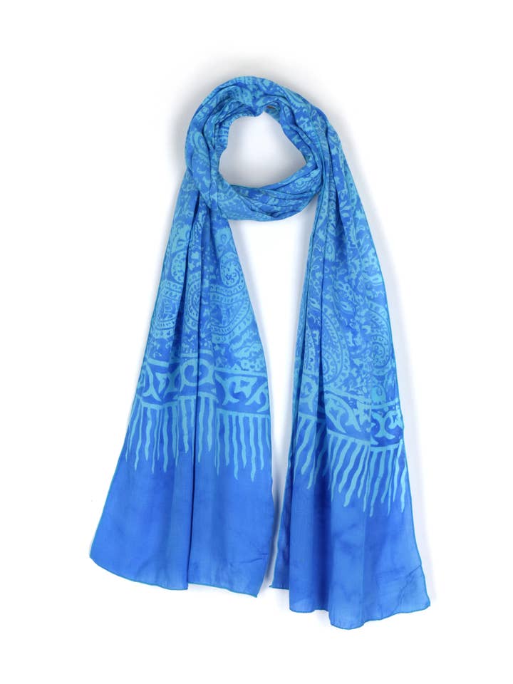 Rayon Batik Scarf - 98781D (no fringe) for wholesale by Nusantara Inc.