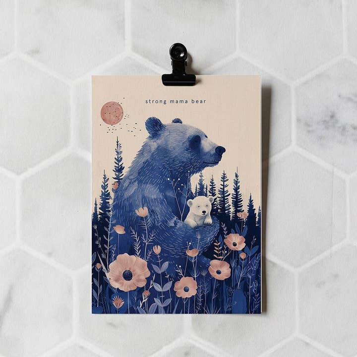 Botanopia USA - gifts , decor and cards for plant lovers - Wholesale Everyday Greeting Card - Strong Mama Bear | Mother's Day Card