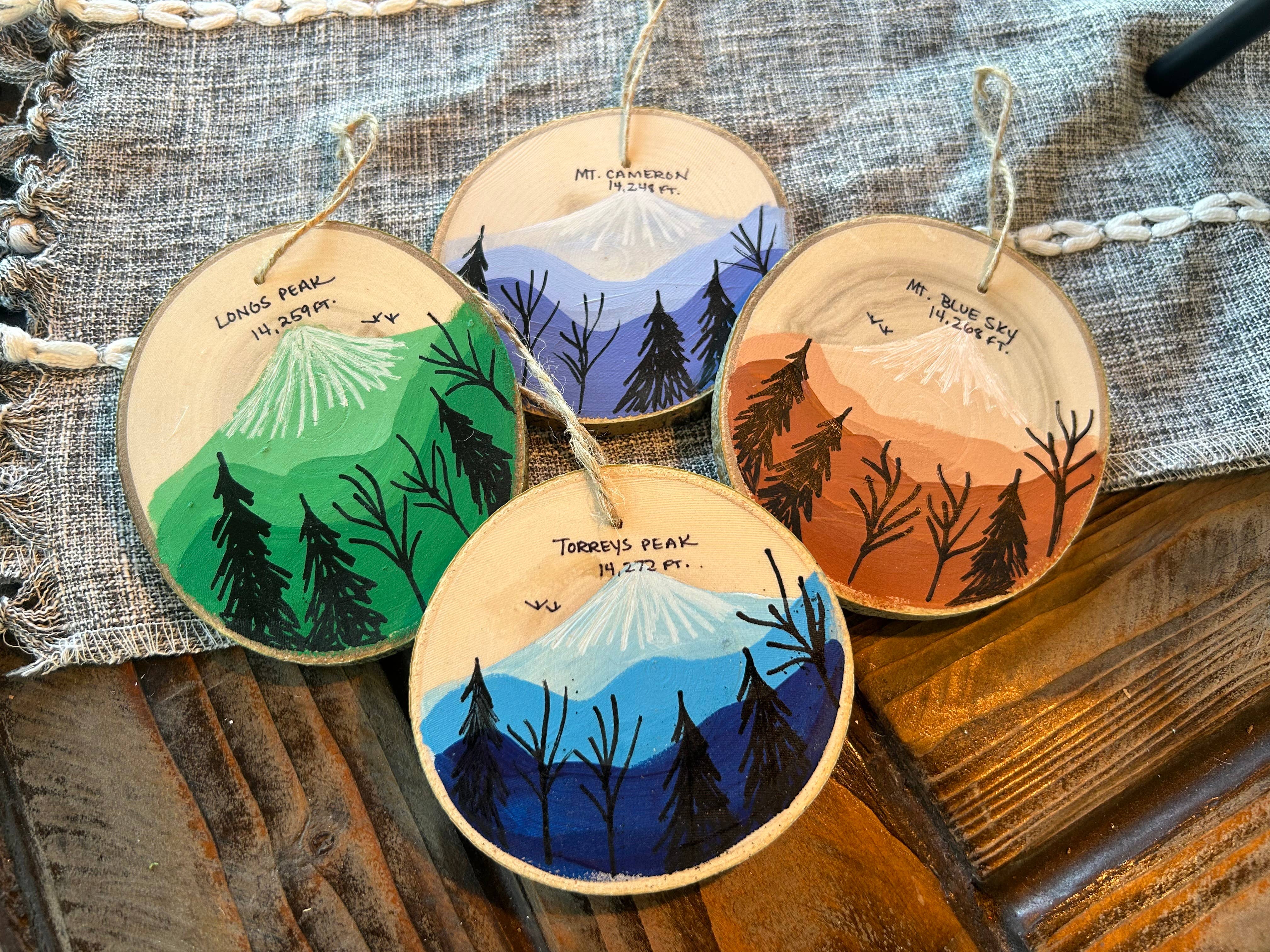Parks Art Collection - Wholesale Ornament - Hand Painted Mountain Town Ornaments, Any Town or Mountain6