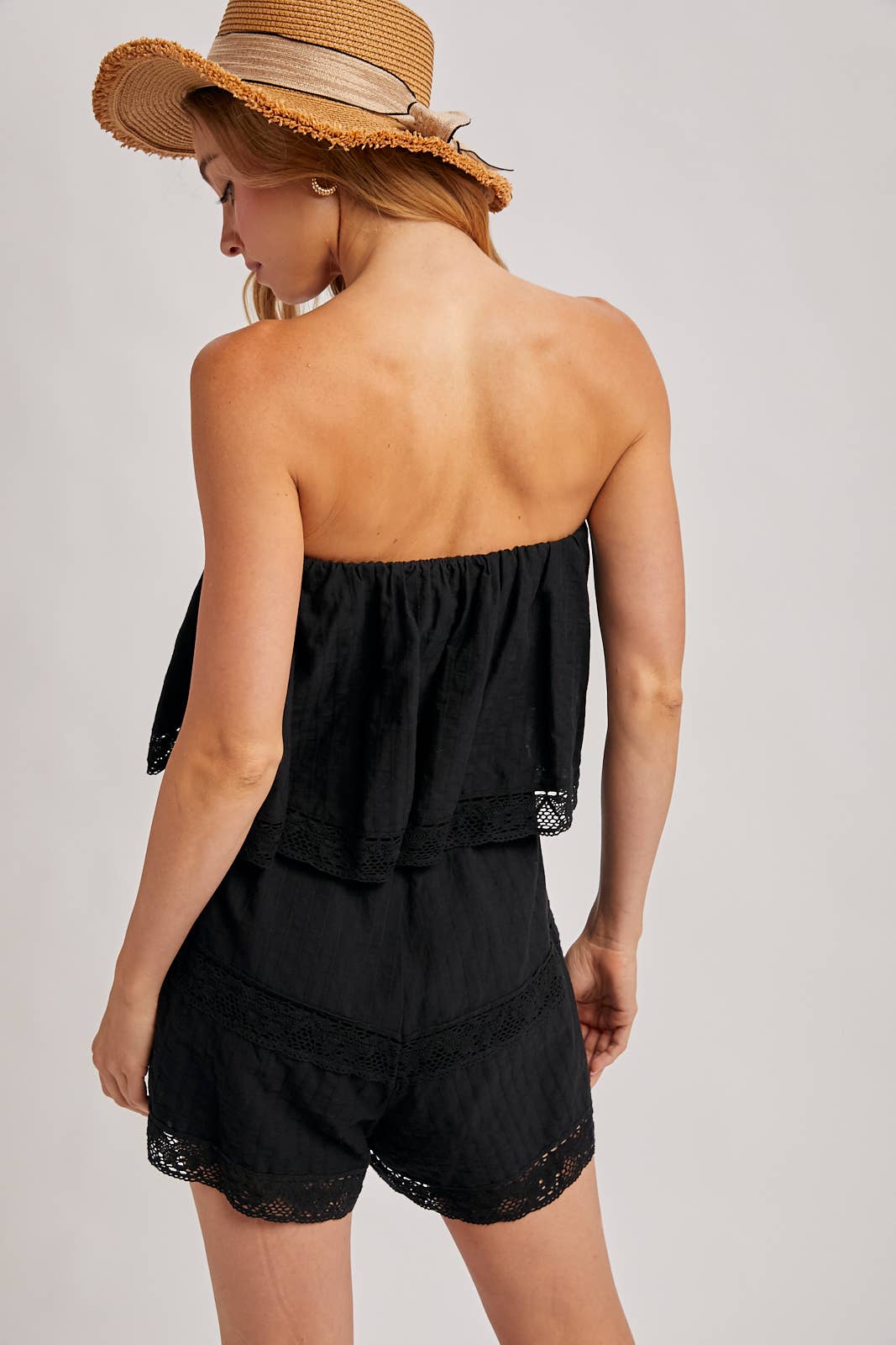 Bluivy - Wholesale Romper - Women's - STRAPLESS EMBROIDERED TRIM JUMPSUIT14