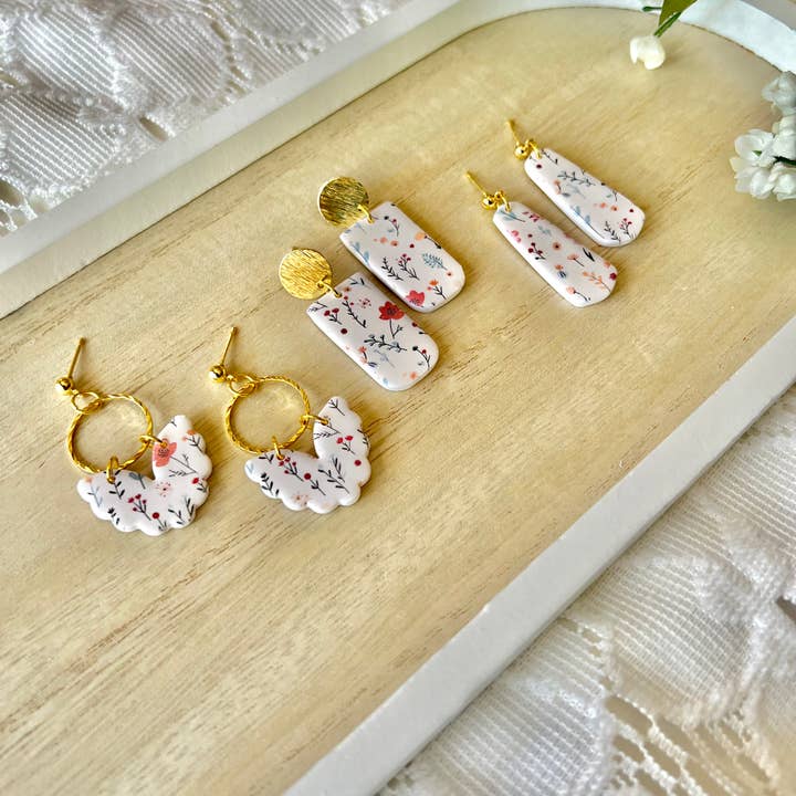 SeizeTheClayJewelry - Wholesale Dangle Earrings - Garden Earrings, Flower Clay Earrings