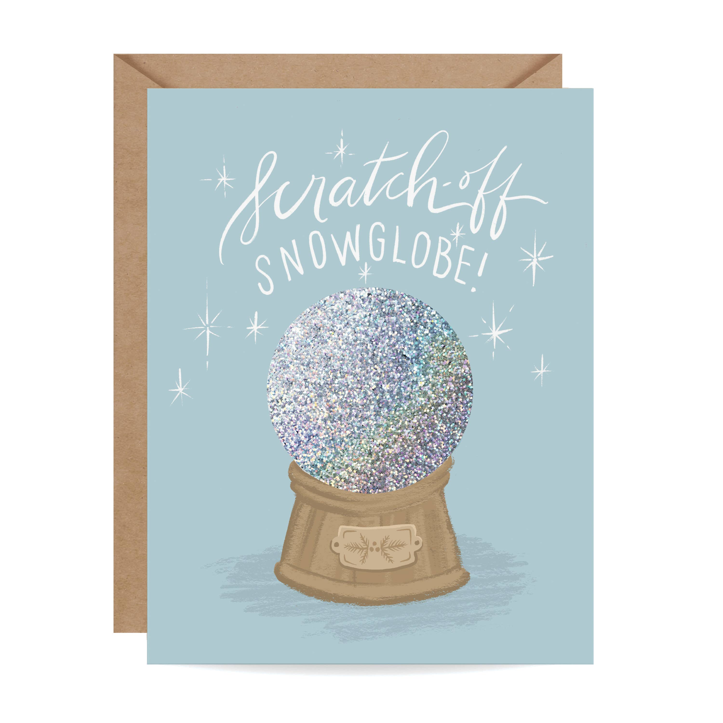 Inklings Paperie – postal de Natal por atacado – Raspadinha - Snow Globe Alpine - Férias7