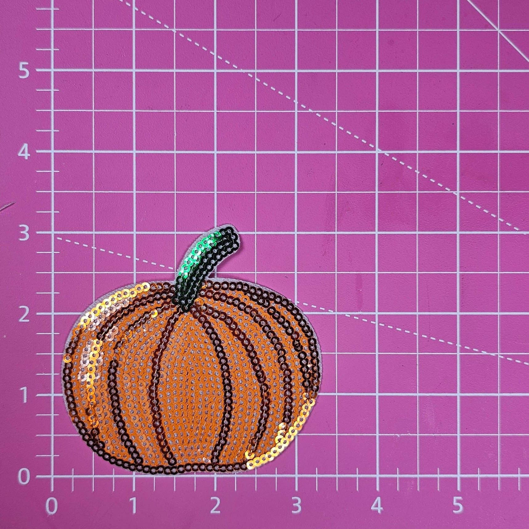 Scratch Decor - Wholesale Patch - Pumpkin Orange Sequin Iron On Patch1