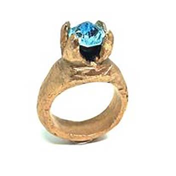 Aquamarin-Prinzessin-Messingring für den Großhandel von Thomas Ayers Jewellery