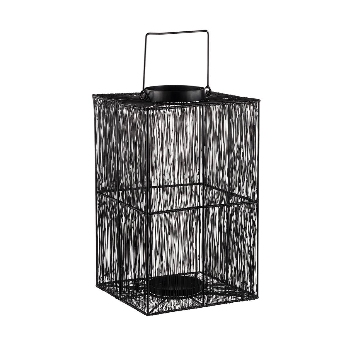 Maison Lilo - Wholesale Lantern - Large "Oslo" square lantern in matte black metal 43 cm1