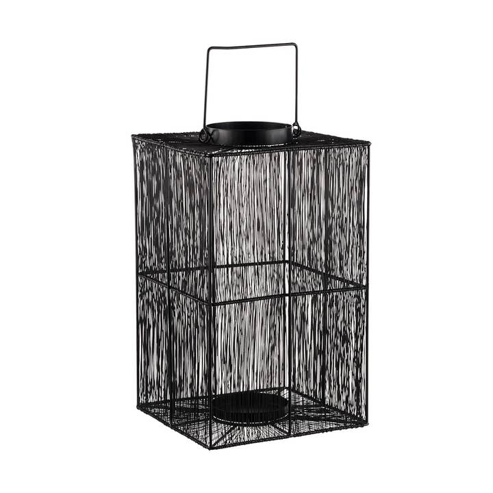 Maison Lilo - Vente Lanternes - Grande lanterne "Oslo" carrée métal noir mat 43 cm1