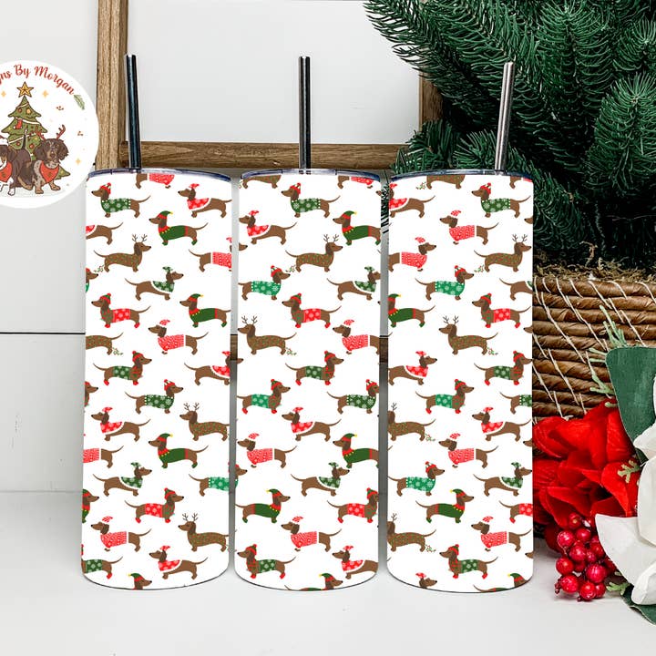 Doxie Christmas Tumbler for wholesale by Designs By Morgan AZ LLC
