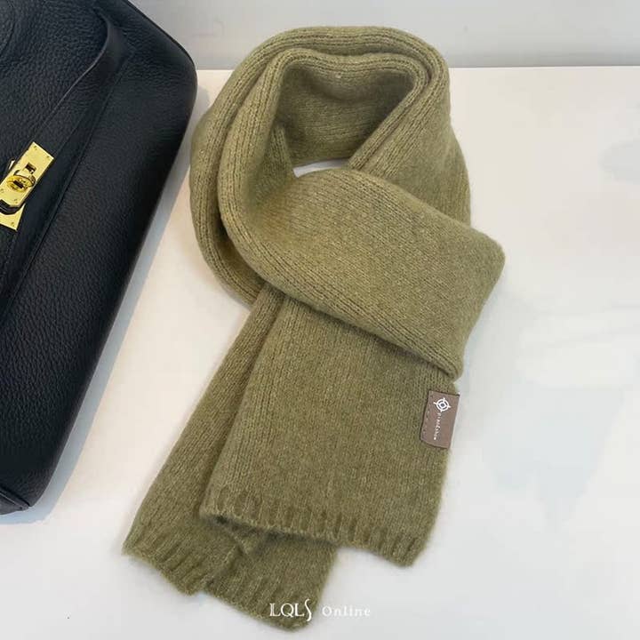ACCITY - Wholesale Scarf - Women's - Cozy Beige Wool Blend Knit Scarf Thick Warm Unisex_CWASC15034