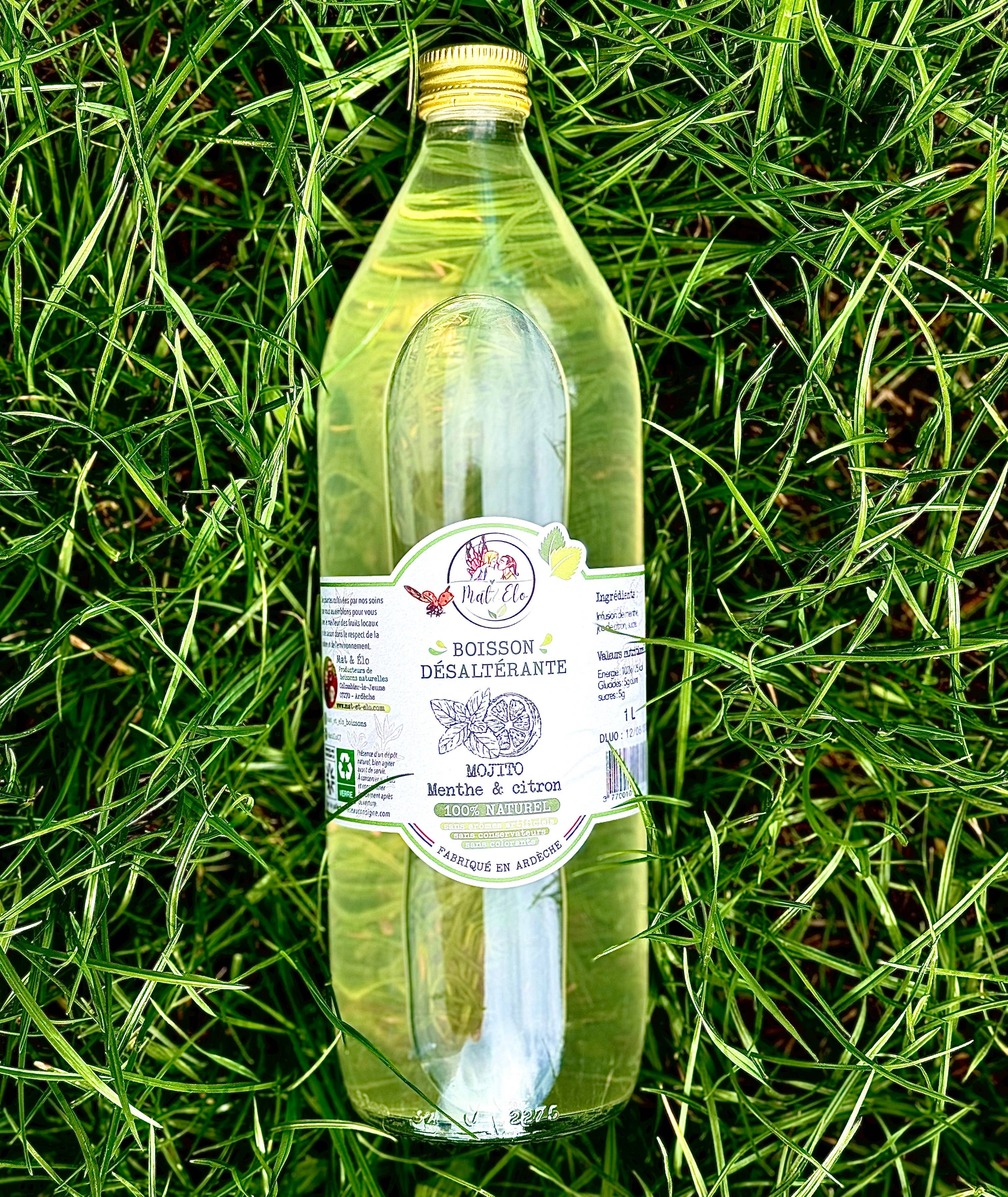 Mat & elo - Wholesale Non-Alcoholic Aperitif/Mocktail - “Mojito” drink (mint and lemon) - 1 liter1