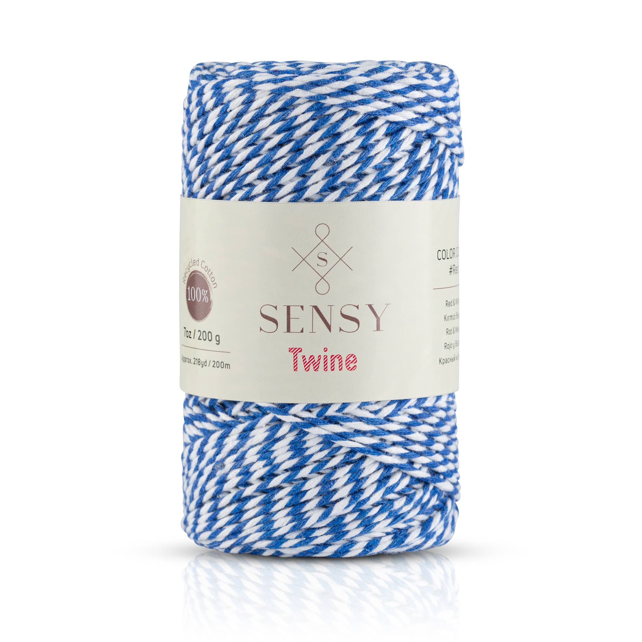Sensy - Vendita all'ingrosso Spago - Sensy Premium spago a righe 100% cotone, 2 mm - 220 metri8
