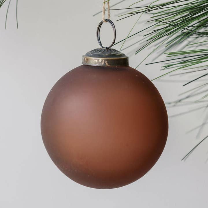 3" Frosted Cinnamon Glass Ornament for wholesale by CG Hunter