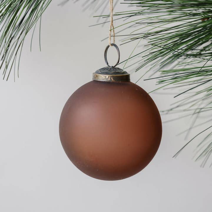 3" Frosted Cinnamon Glass Ornament for wholesale by CG Hunter