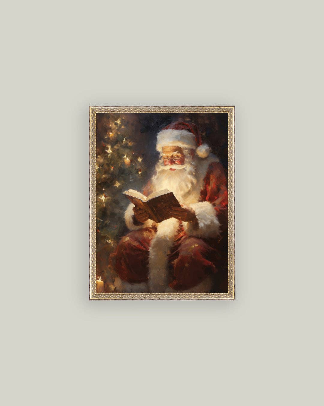 Petal Lane Home - Wholesale Christmas Wall Art - Classic Santa Framed Antique Art1