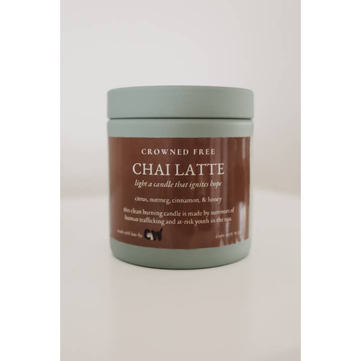 Crowned Free - Wholesale Jar/filled candle - Chai Latte Candle - Made by Survivors 1