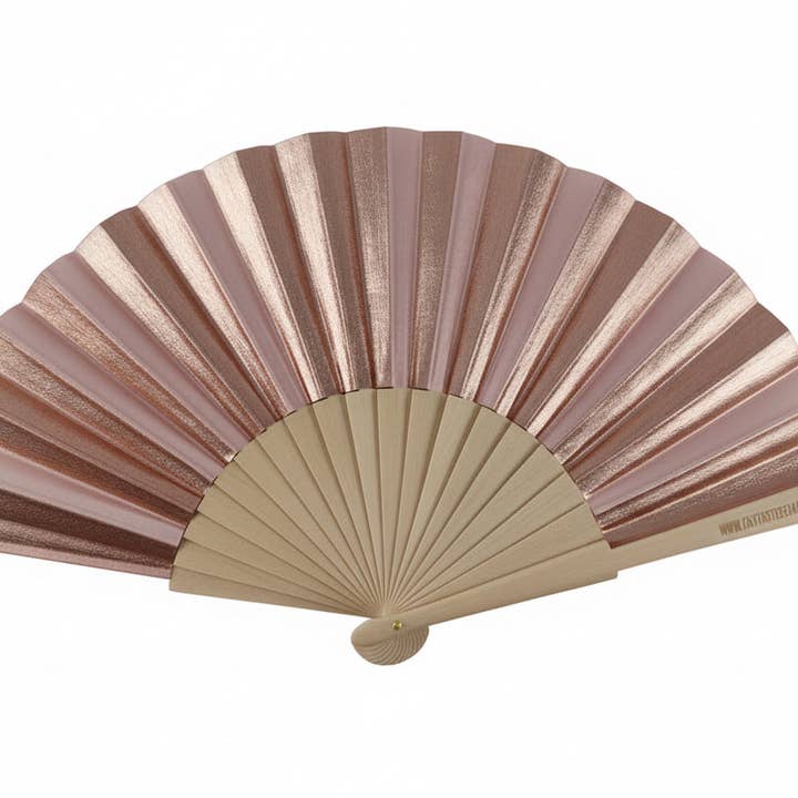 Éventail scintillant nacré or rose 23 cm pour la vente par Fantastico Fans