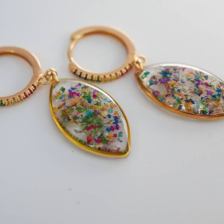 Remedy Designs - Wholesale Huggie Earrings - Rainbow Cubic Zirconia Huggie Hoops1