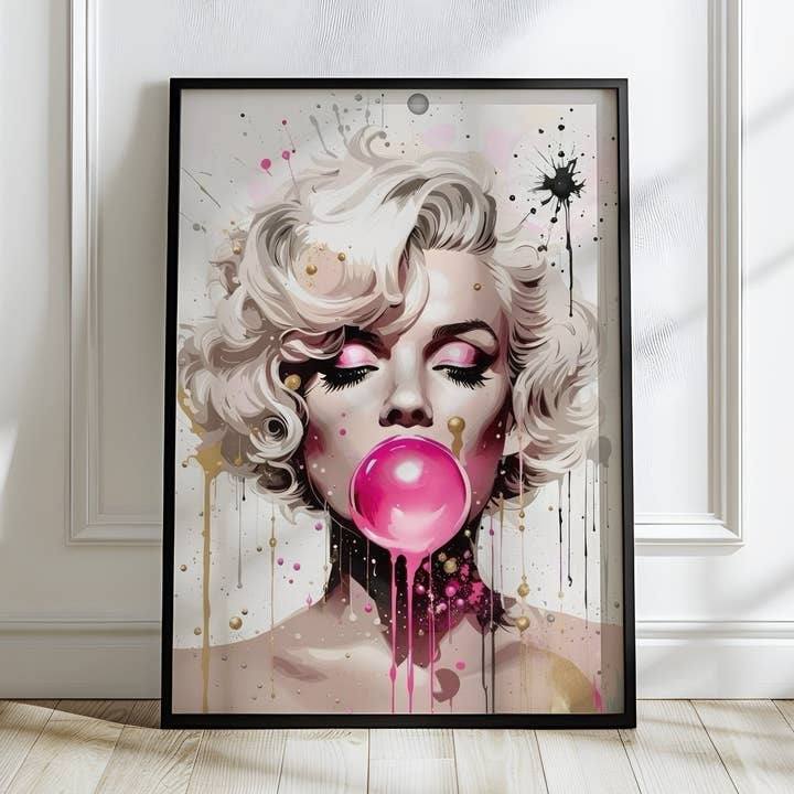 Impresión de Arte Pop de Chicle de Marilyn Monroe | Impresión de Arte de Pared Icónica y Colorida para venta al por mayor de Belter Prints