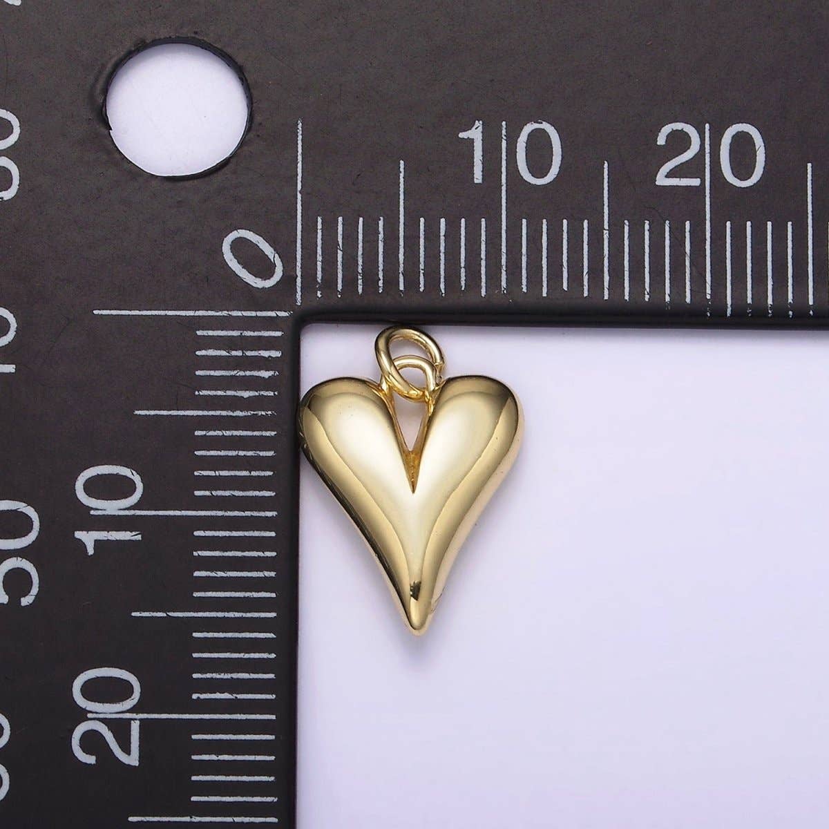 Aim Eternal – Pendente/pingente individual por atacado – Pingente de Coração Minimalista Estufado em Ouro 14K 16mm | AG1961