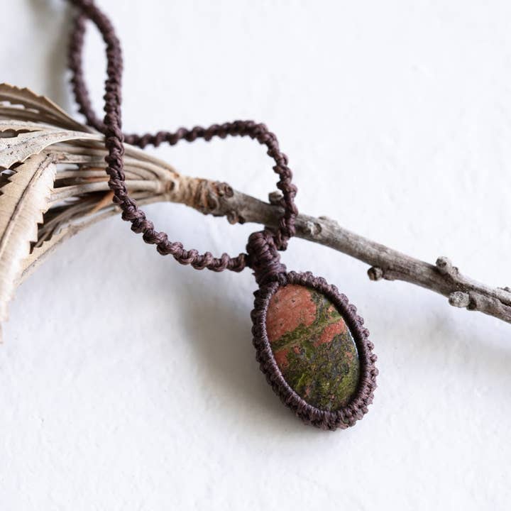 Meelah Collections - Wholesale Pendant/charm necklace - Unakite Pendant (Oval Shape)