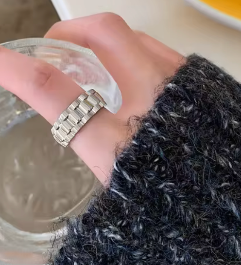 HoopLa - Wholesale Chain Ring - Roll X- Watch band Ring- Stainless steel 14K16