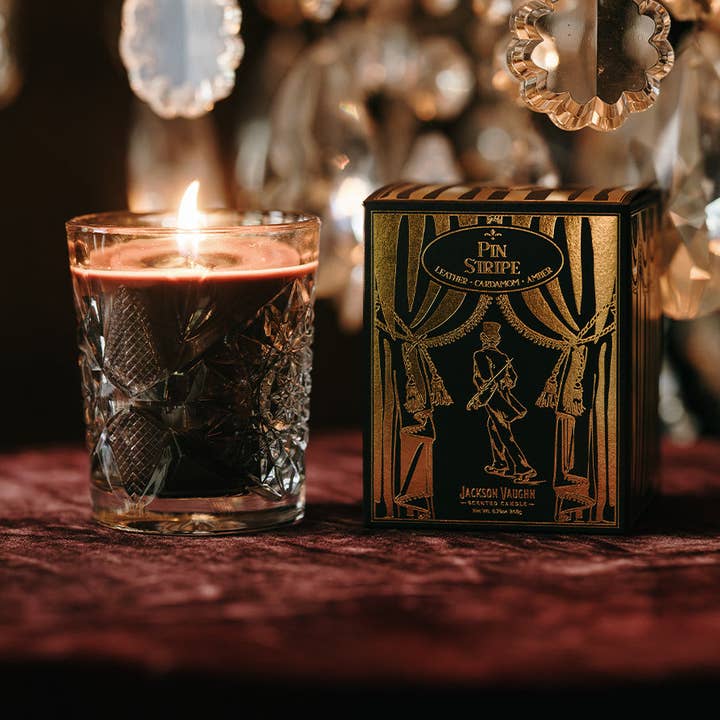 Pin Stripe Candle for wholesale by Jackson Vaughn