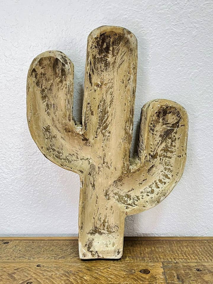 Bol à pâte à cactus, décor de ferme blanc antique #B - G-8 pour la vente par Rustic Farm