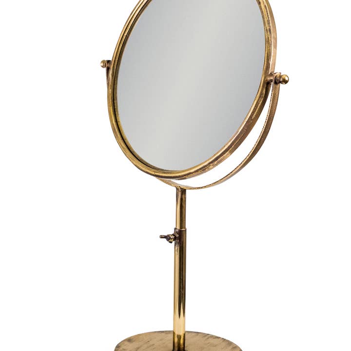 McGowan & Rutherford Ltd – wholesale Vanity mirror – Large Antique Gold Convex Adjustable Table Mirror0