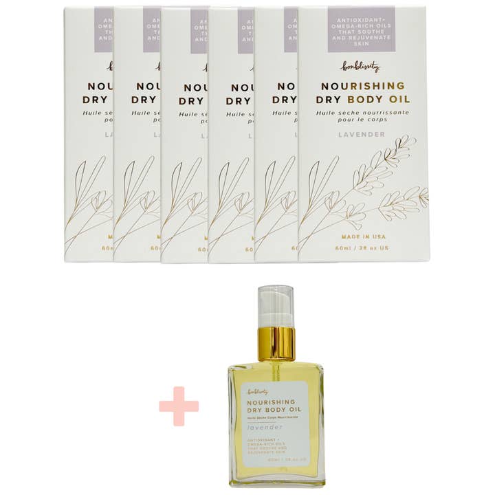 Bonblissity - Wholesale Bath/Body Oil - Nourishing DryBody Oil w/Tester Bundle - Lavender (MSRP $34)