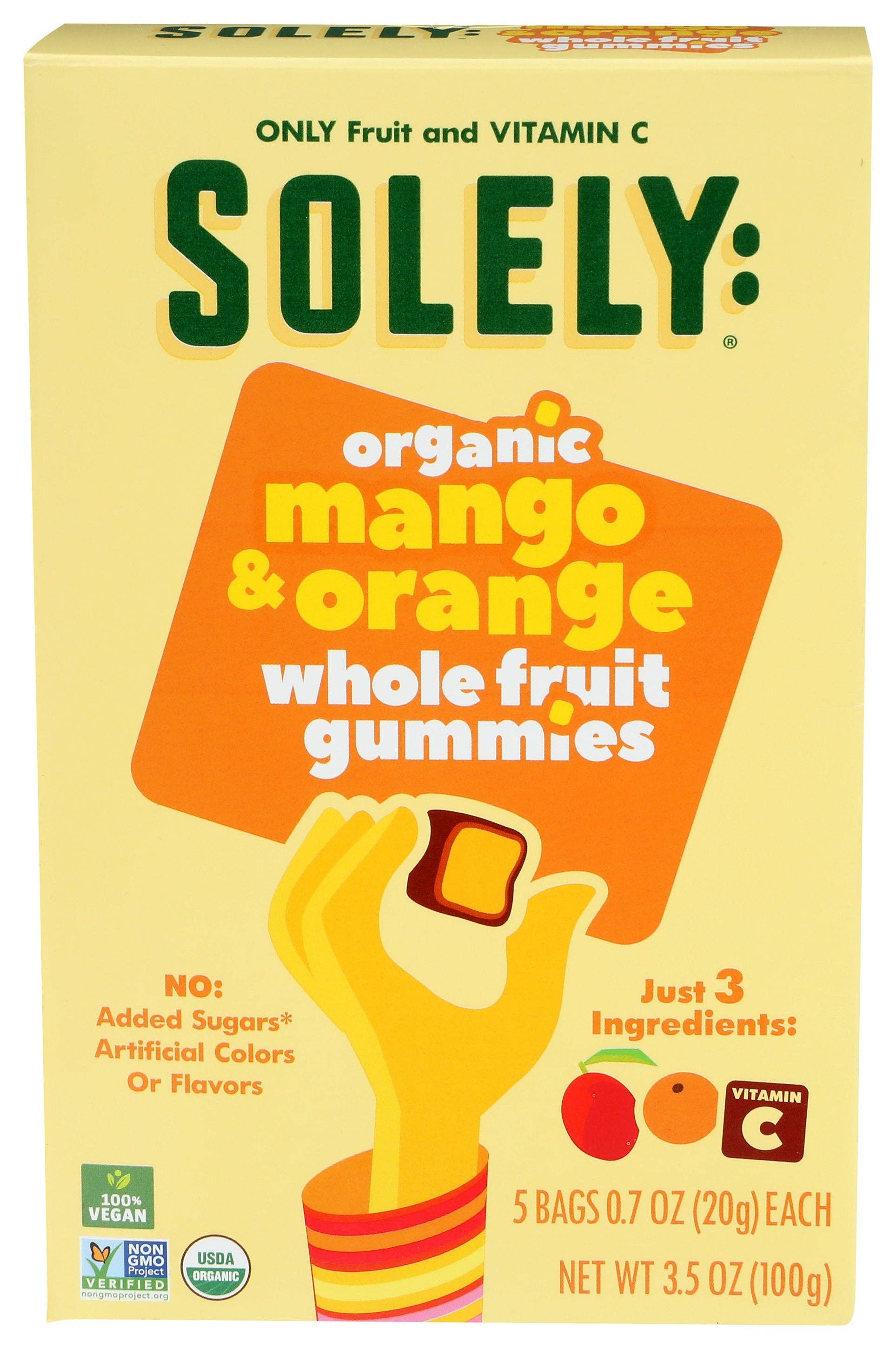Everyday Supply Co - Wholesale Gummy - SOLELY FRUIT GUMMIES MANGO ORNG - Case of 8