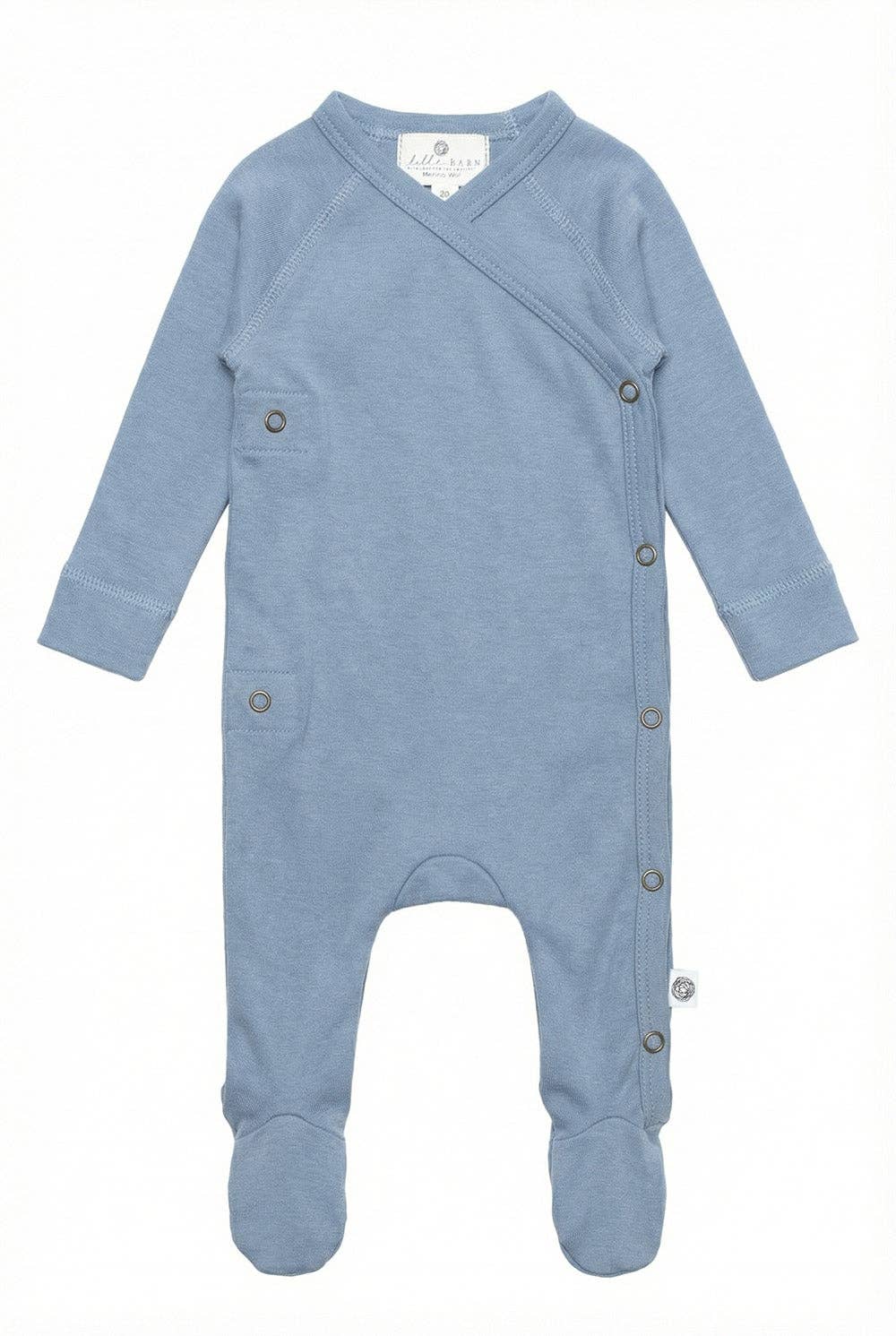 Lille Barn – Großhandel Strampler – Baby – Wollstrampler aus Merinowolle – Blau Nebel2