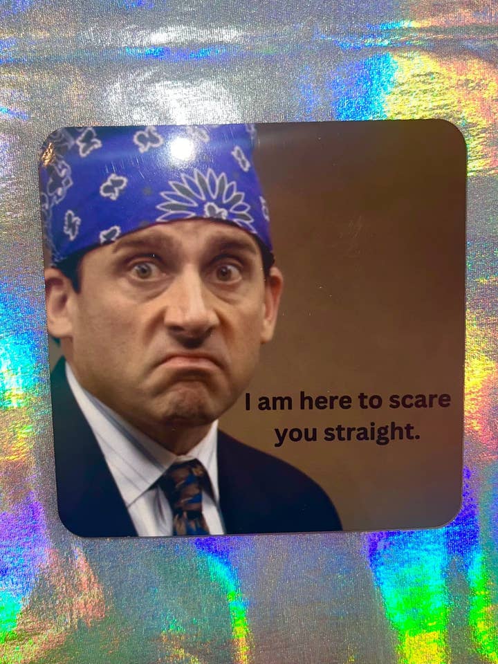 Funny Michael Scott Prison Mike Coaster for wholesale by MP Bag Makers