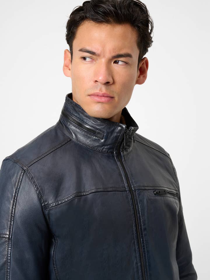 Ricano - Wholesale Leather Jacket - Men's - Men's leather blouson Ricma with stand-up collar13