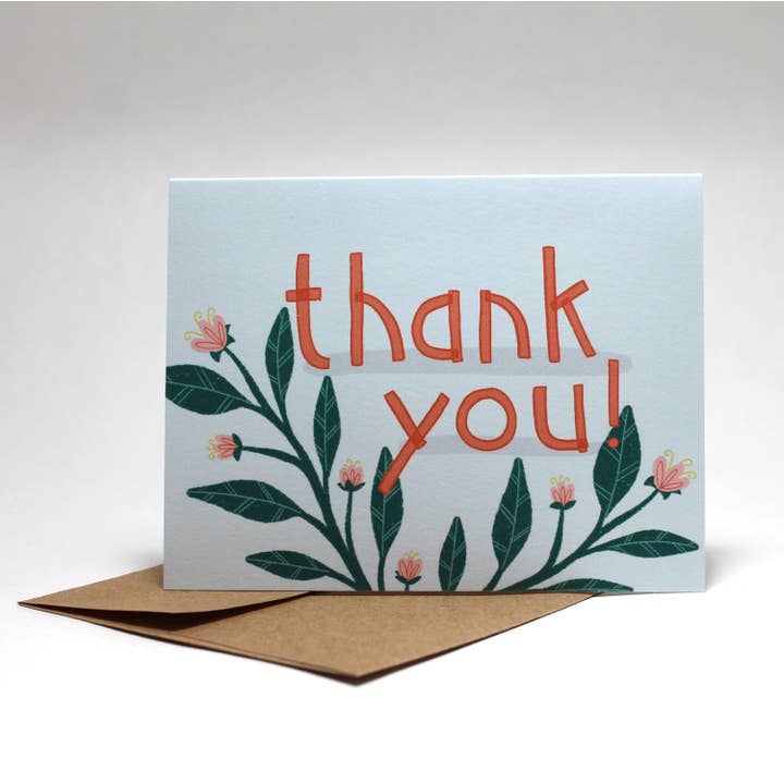 Carte de remerciement - Carte de voeux - Carte de remerciement florale - Note de remerciement pour la vente par Sarah Parker Illustration