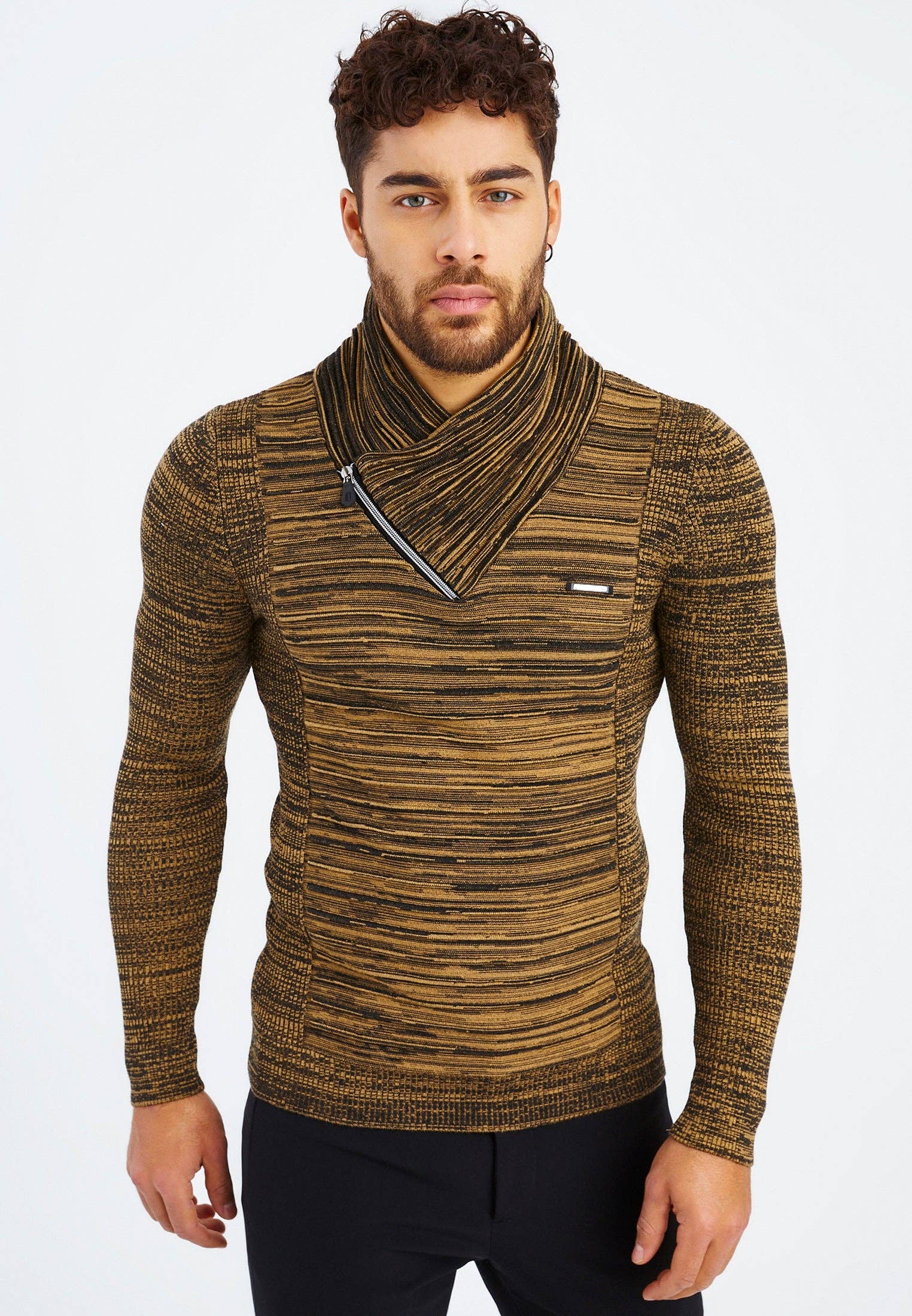 Leif Nelson GmbH - Wholesale Knit Sweater - Men's - Men's Knit Sweater Fine Knit Shawl Collar LN-153512