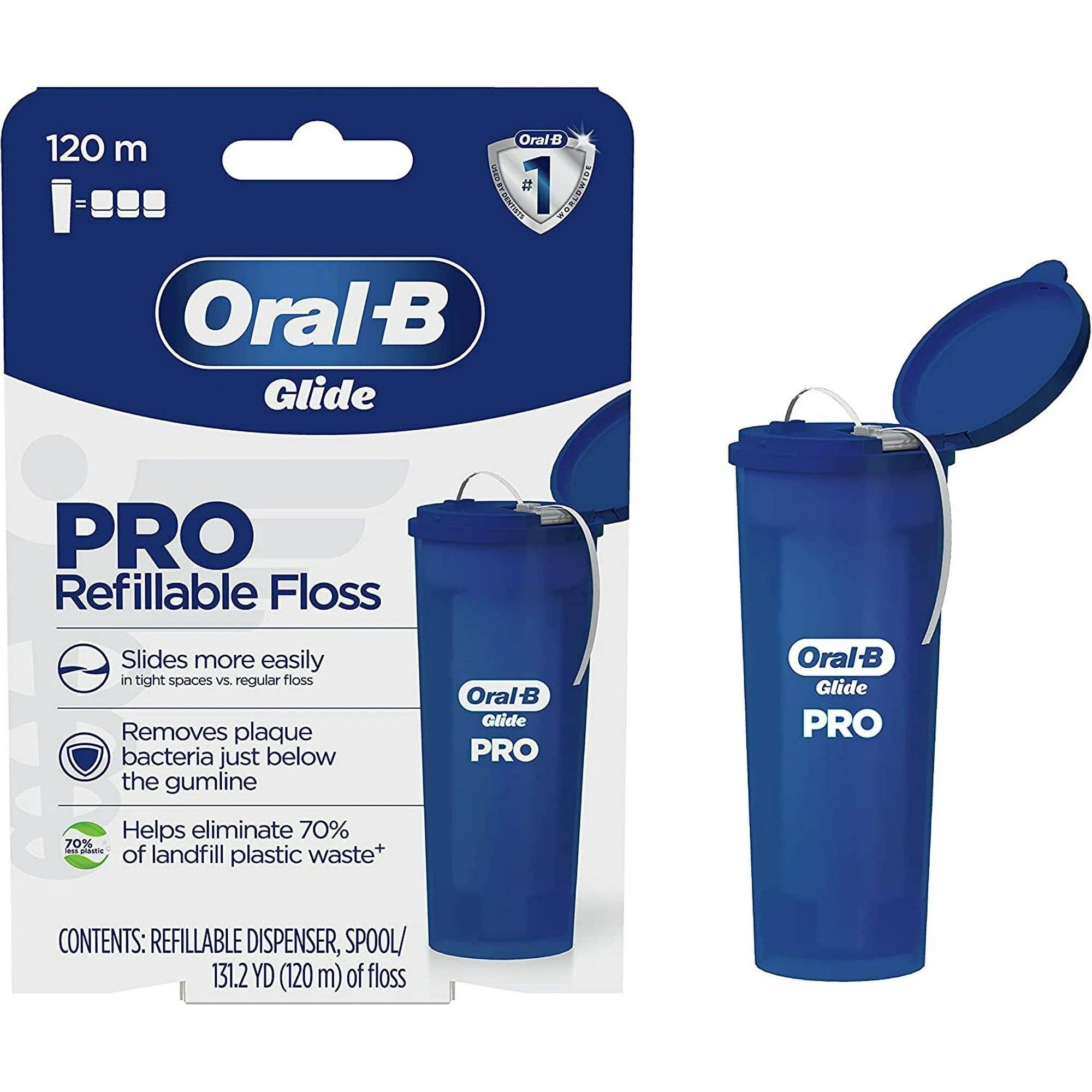 First Choice Buying - Wholesale Floss - Oral-B Glide PRO Refillable Dental Floss Starter Kit, 120m6
