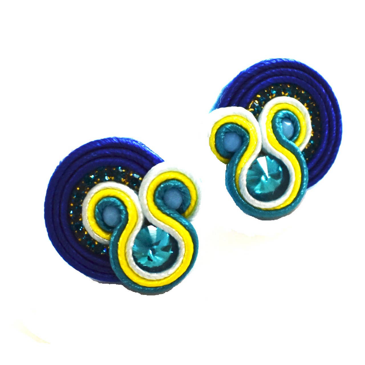 Laurent Scott Collection - Wholesale Dangle Earrings - Soutache - Sally - Blue Post Earrings0