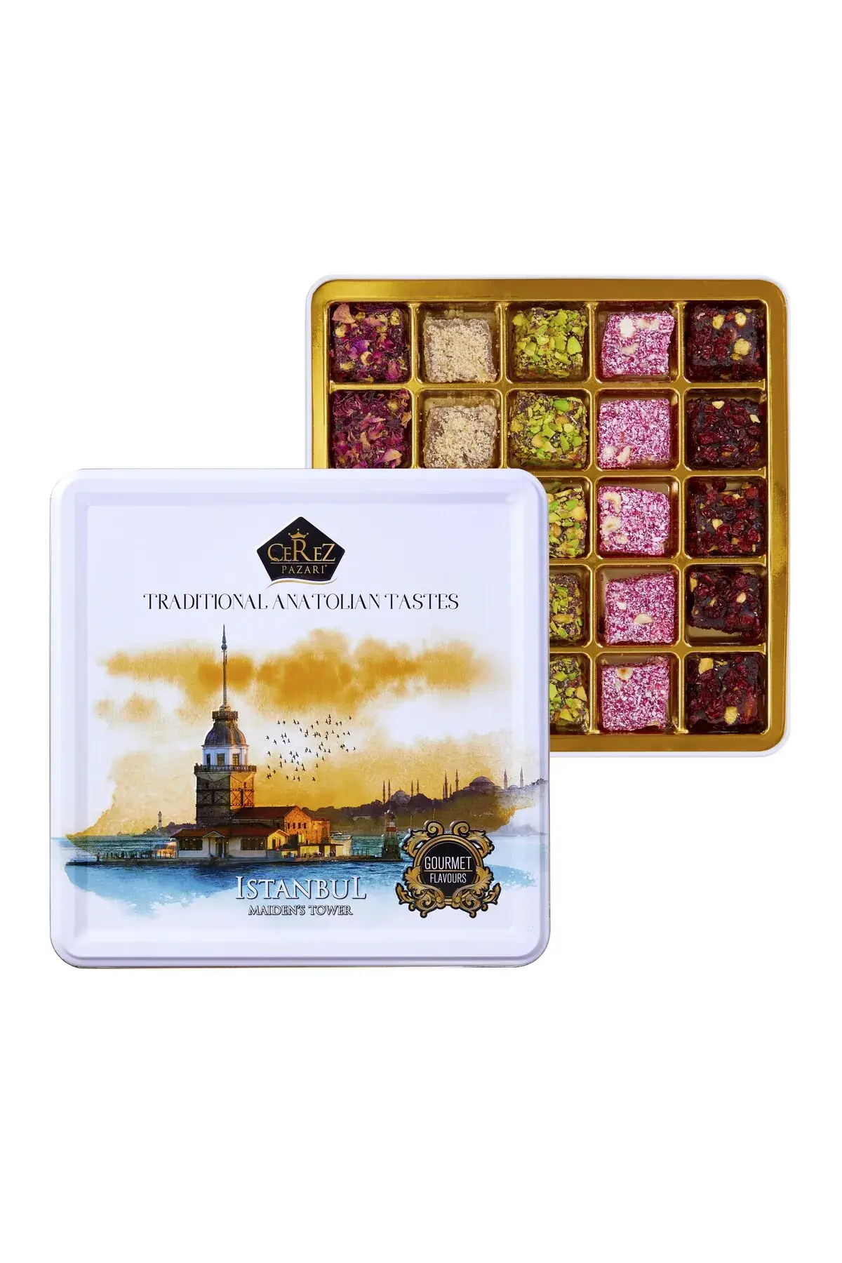 Pistest – Caixa de chocolate por atacado – Delícia Turca 500g Mista Especial Pistácio, Avelã0