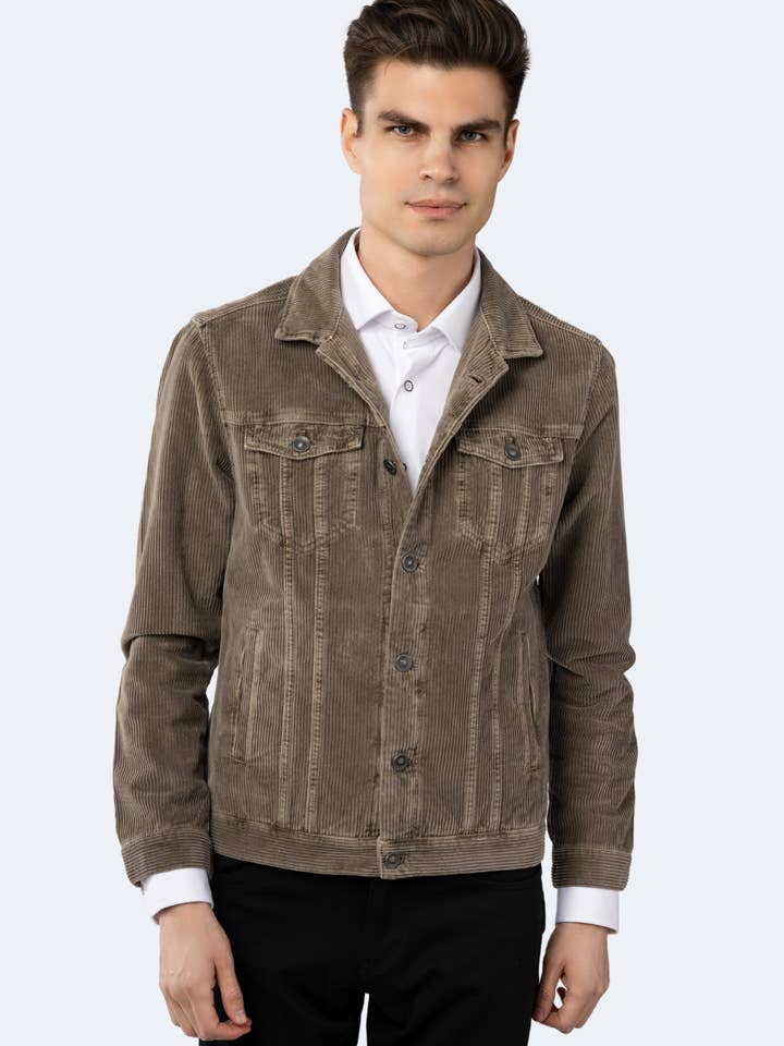 Brun fløjlsjakke for engroshandel hos Luchiano Visconti