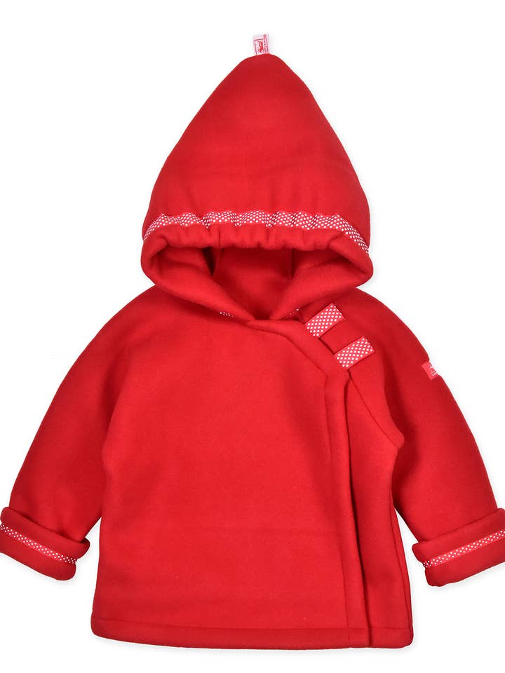 Red WarmPlus Fleece Jacket with Dot Ribbon -for Girls 671-RE for wholesale by American Widgeon