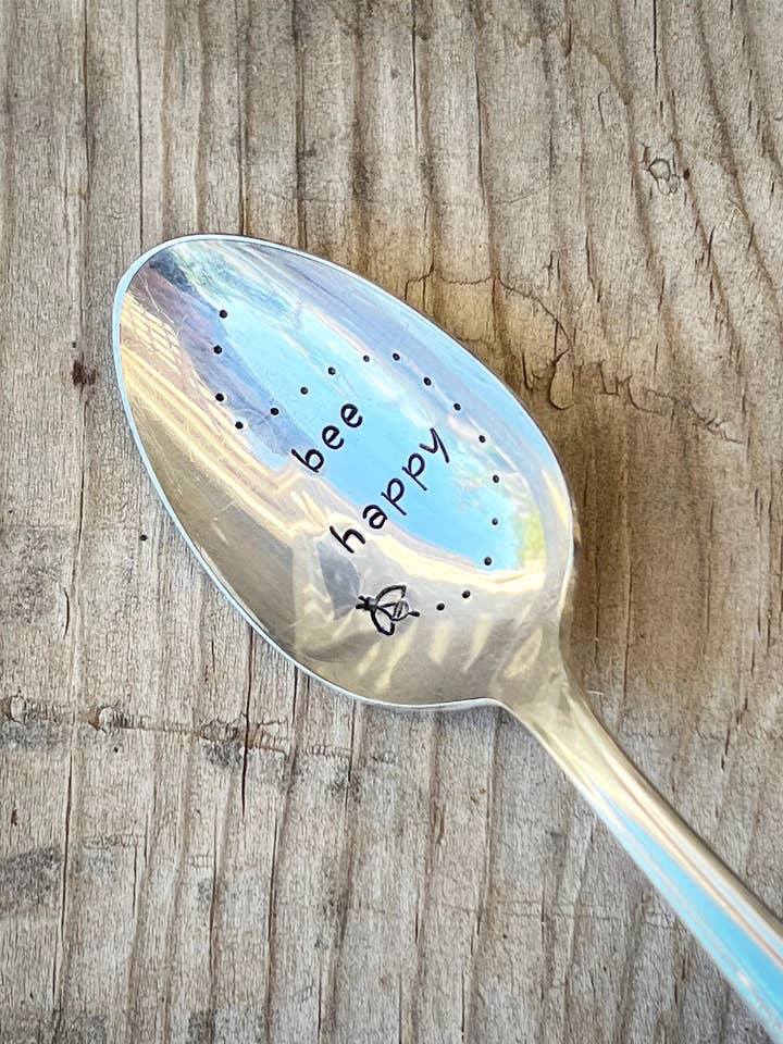 Be Happy - teaspoon for wholesale by Pumpernickel and Wry