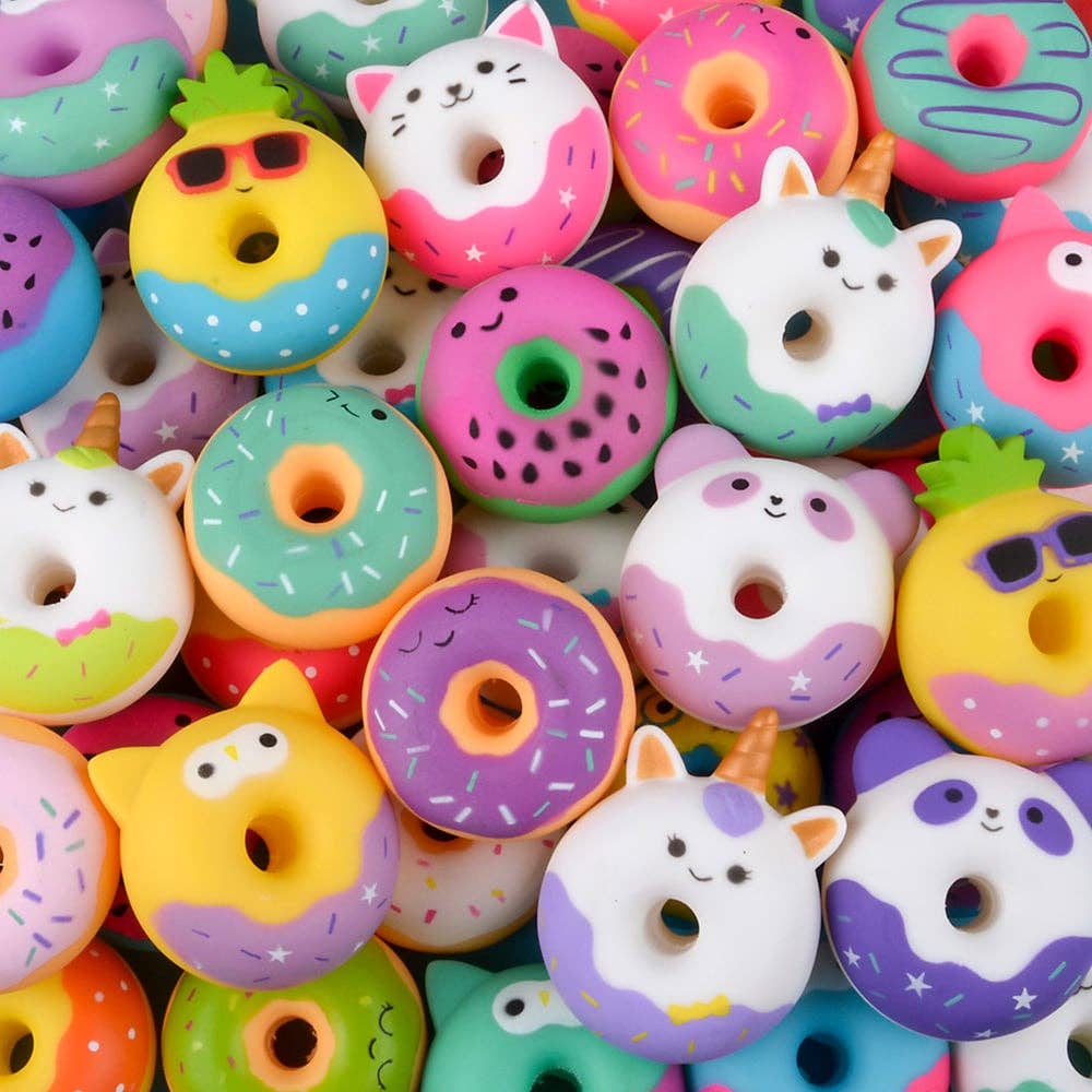 La Luna Bella - Toys - Wholesale Squishy Toy - Kids & Baby - 2" RUBBER DONUT ASSORTMENT LLB Squishy Toys0