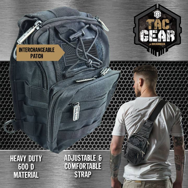 Novelty Brands - Wholesale Crossbody Bag - Men's - Tac Gear MOLLE Tactical Sling Bag w/Strap - 4 Piece Display